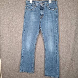 Levi's Jeans Men's (Tag 36x36) 34x35 Boot Cut 527 Stretch Distressed Medium Wash